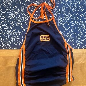 Navy and Orange Halter Top